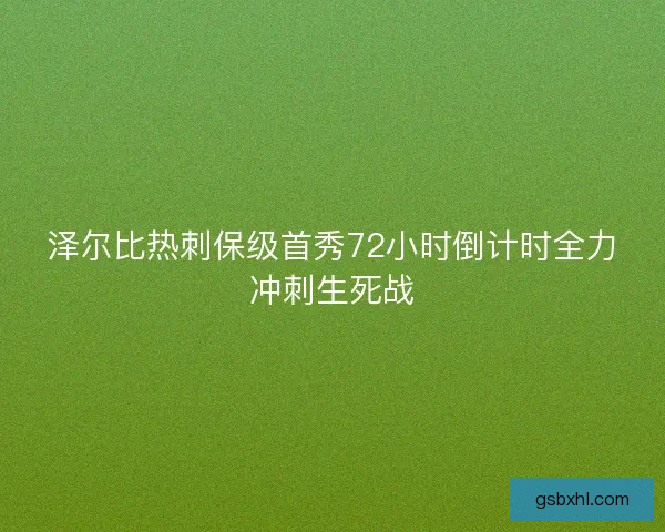 泽尔比热刺保级首秀72小时倒计时全力冲刺生死战